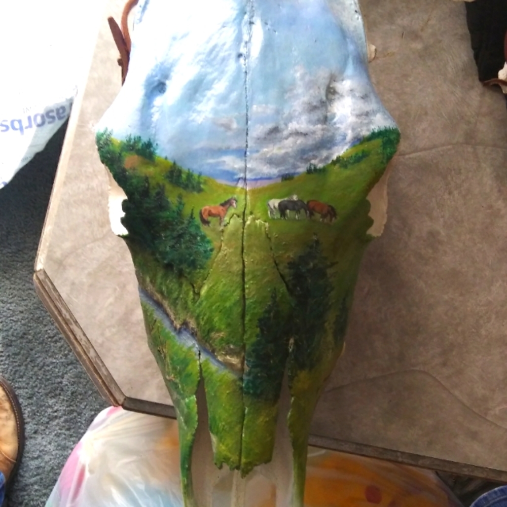 Handpainted Cow Skull